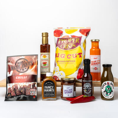 The Chilli Lover hamper available at Geelong Fresh Foods