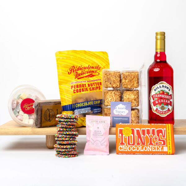 The Sweet Tooth hamper available at Geelong Fresh Foods